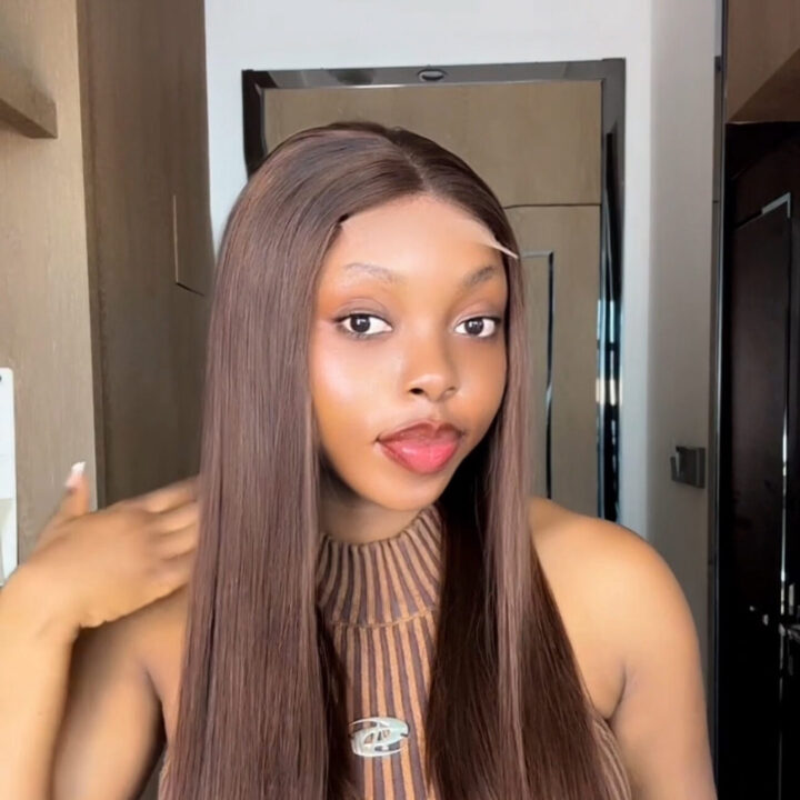 Natural brown Double drawn 22 Inch 4by4 12A silky straight