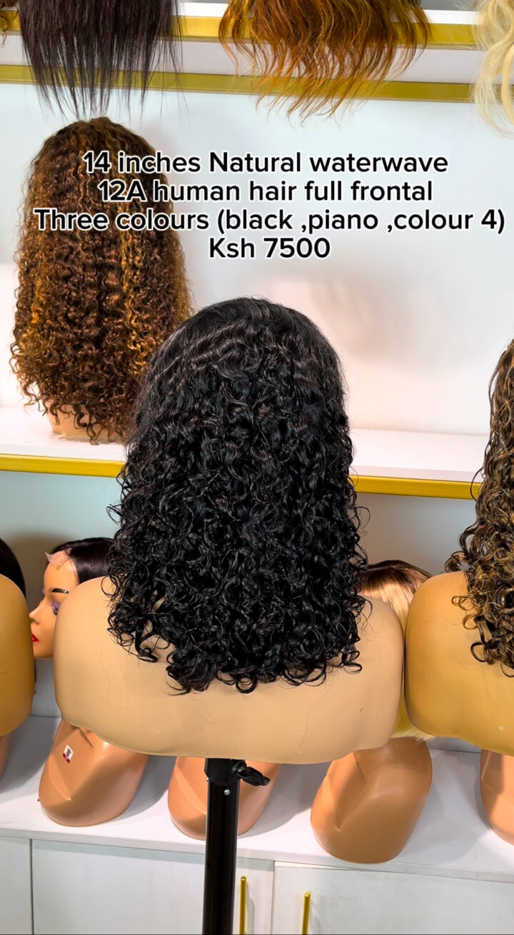 Black Natural Waterwave 14 ", 12A human hair